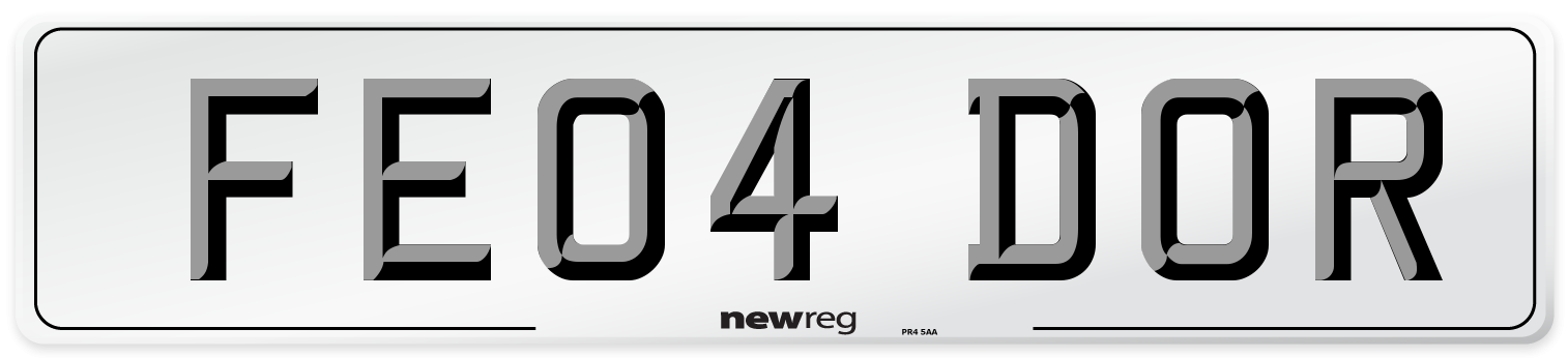 FE04 DOR Number Plate from New Reg